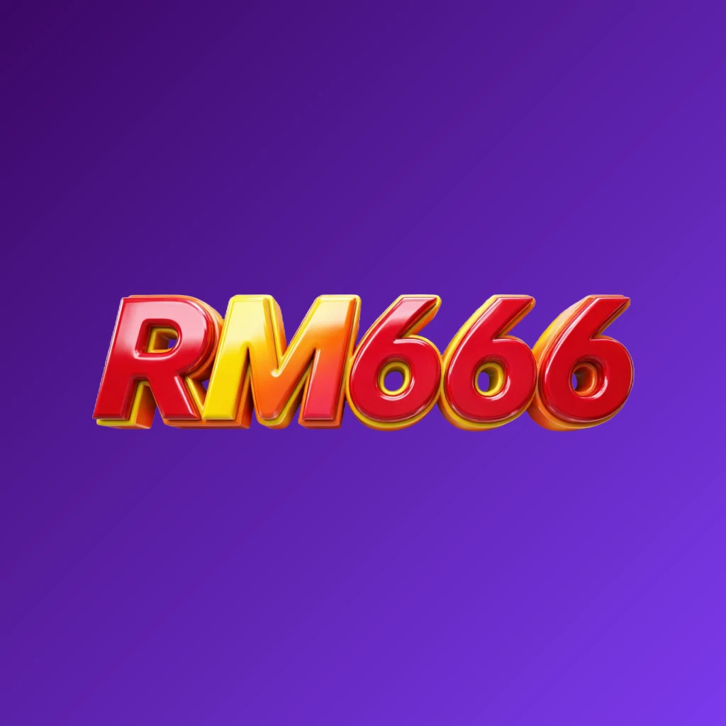Vibrant RM666 logo design featuring bold heavy typography in bright red, yellow, and orange with a glossy 3D effect, showcasing energetic modern branding on a transparent background in a wide horizontal rectangular wordmark ideal for a website header